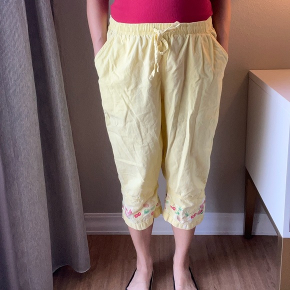Cute Crop Petite Yellow Pants - Picture 2 of 5